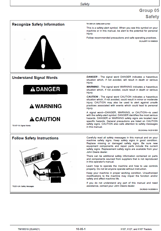 TM166319 John Deere X Series Lawn Tractor Factory Technical Manual PDF