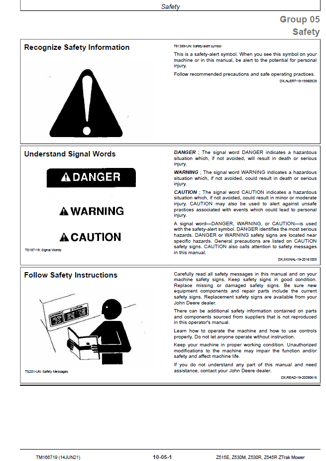 TM166719 John Deere ZTrak Mower Factory Technical Service Manual PDF