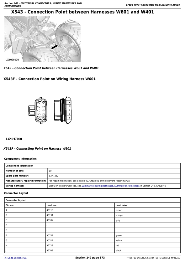 TM405719 John Deere 6105M-6170M Technical Service & Repair Manual