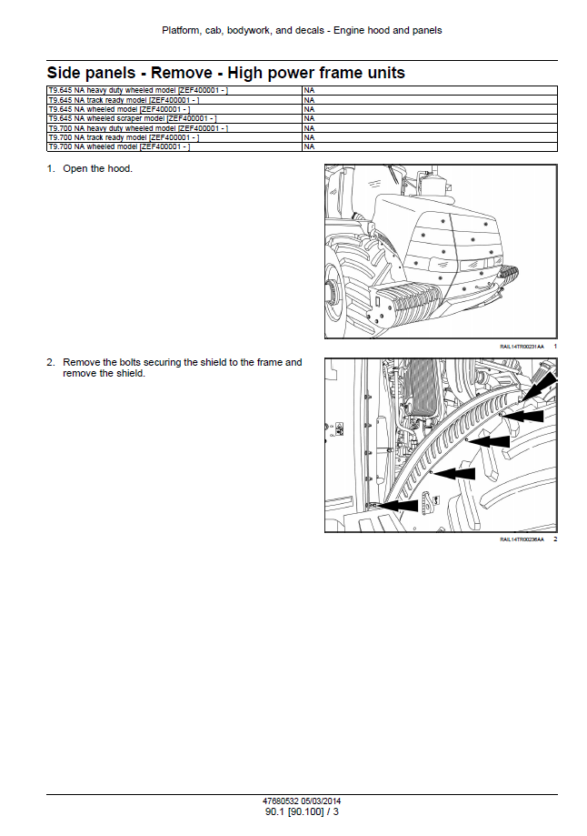 Tier 4B New Holland T9 Tractor Workshop & Repair Manual 47687990