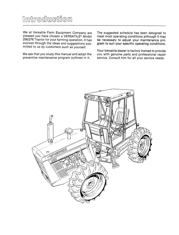 Versatile 256-276 Tractor Operation Manual PDF 42025621