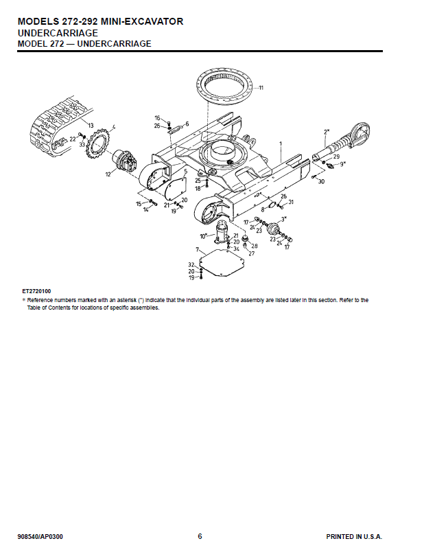 000-61002 MUSTANG 2702 2902 Mini Excavator Parts Book PDF