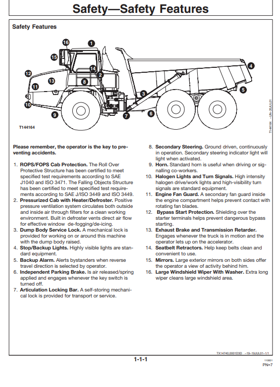 HITACHI AH350D, AH400D ARTICULATED DUMP TRUCK OPERATOR MANUAL EM8TH21