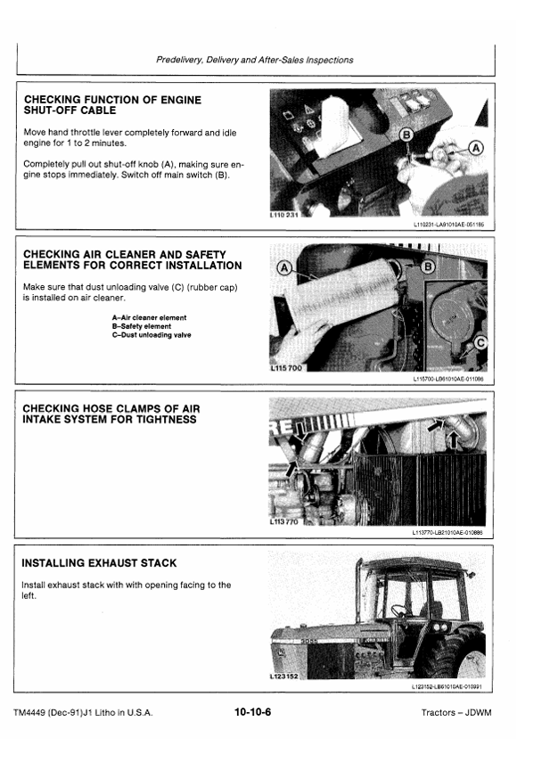 JOHN DEERE 2955, 3055, 3155 AND 3255 TRACTOR TECHNICAL MANUAL TM4449