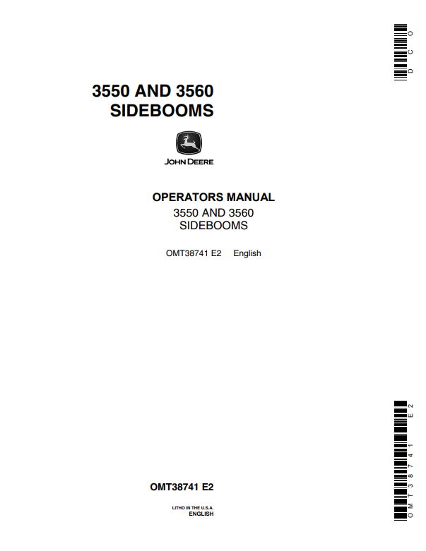 JOHN DEERE 3550 AND 3560 SIDEBOOM OPERATOR MANUAL OMT38741