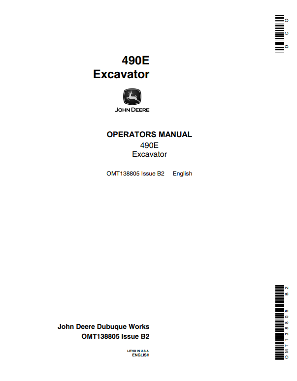 JOHN DEERE 490E EXCAVATOR OPERATOR MANUAL OMT138805