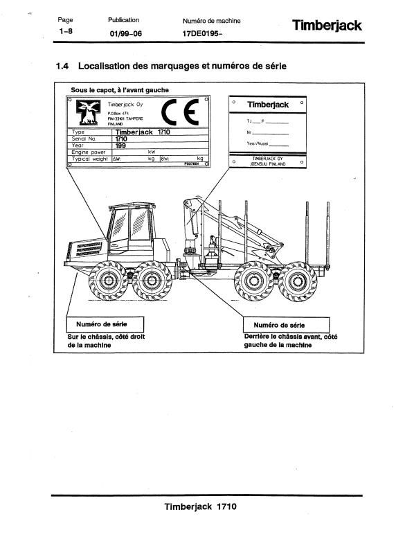 JOHN DEERE 1710 FORWARDER OPERATOR MANUAL F057895