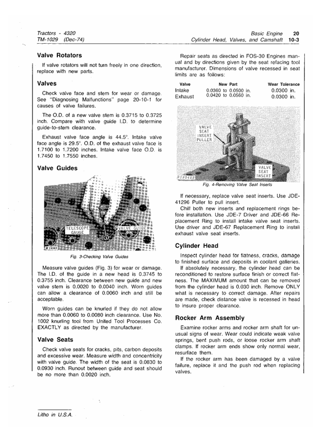 JOHN DEERE 4320 TRACTOR TECHNICAL MANUAL TM1029