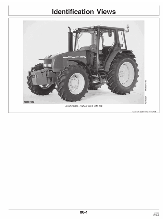 JOHN DEERE 3110, 3210, 3310, 3410 TRACTOR OPERATOR MANUAL RT6005023112
