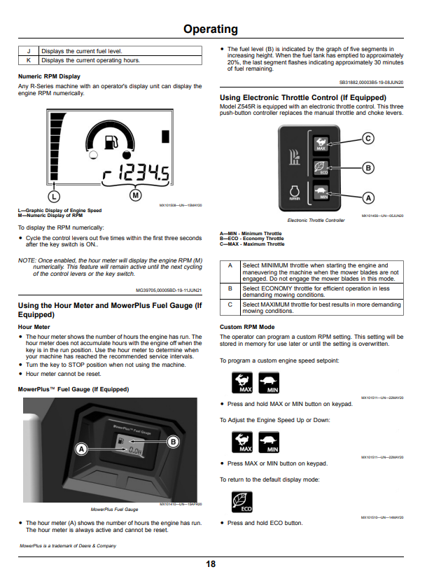 JOHN DEERE RESIDENTIAL ZTRAK™ Z515E, Z530M, AND Z545R OPERATOR MANUAL OMUC30708E