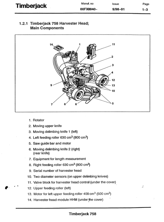 JOHN DEERE 758 TIMBERJACK OPERATOR MANUAL F056471
