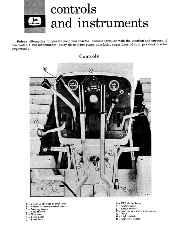 JOHN DEERE 1010 GASOLINE CRAWLER TRACTOR OPERATOR MANUAL OMT14738