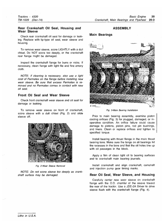 JOHN DEERE 4320 TRACTOR TECHNICAL MANUAL TM1029
