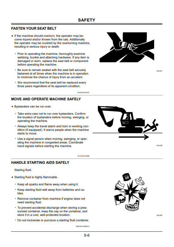 HITACHI ZAXIS 110 EXCAVATOR OPERATOR MANUAL EM1EY12