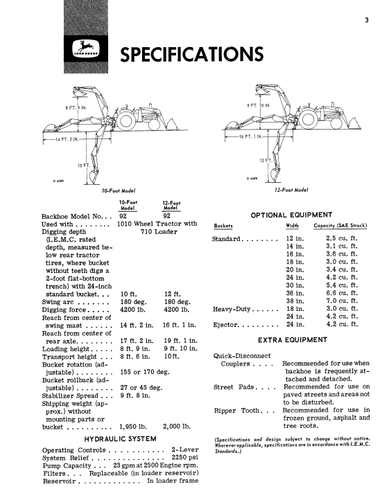JOHN DEERE 92 BACKHOE OPERATOR MANUAL OMU40451