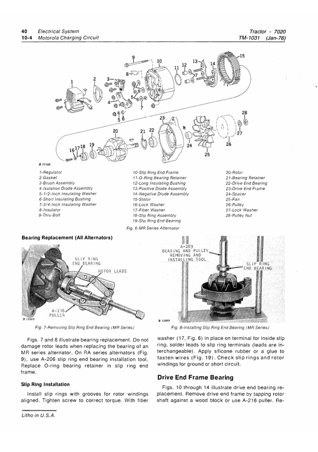 JOHN DEERE 7020 TRACTOR TECHNICAL MANUAL TM1031