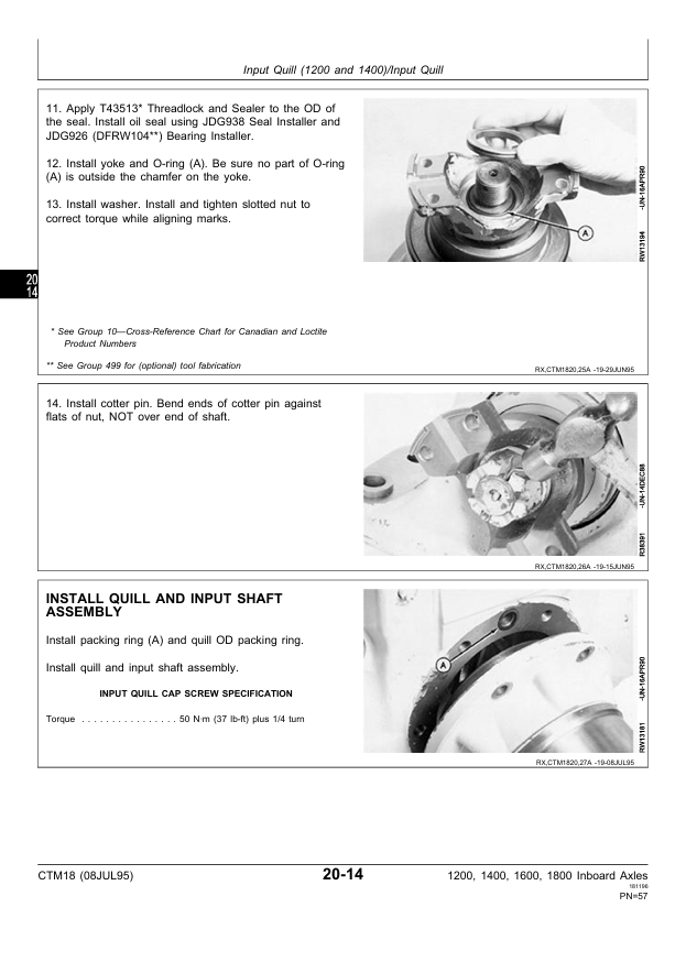 JOHN DEERE TEAMMATE 1200, 1400, 1600, 1800 INBOARD PLANETARY AXLES TECHNICAL MANUAL CTM18