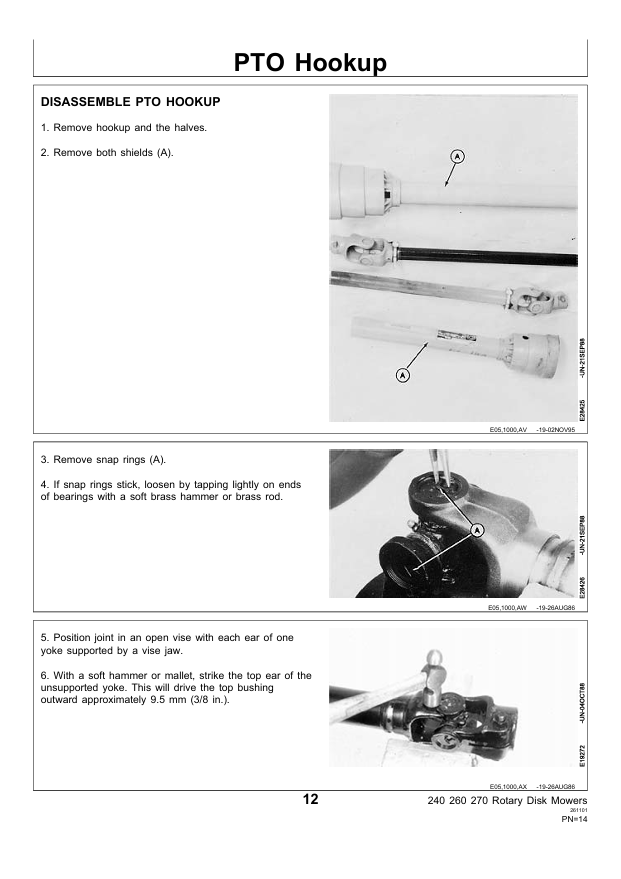 JOHN DEERE 240, 260 AND 270 ROTARY DISK MOWER TECHNICAL MANUAL TM1367