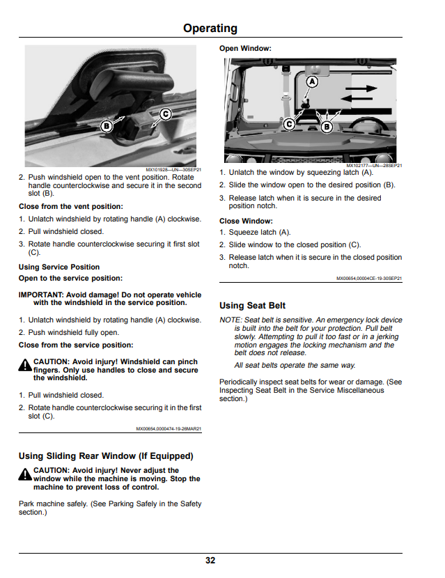 JOHN DEERE XUV835E, XUV835M, XUV835R GATOR™ UTILITY VEHICLES OPERATOR MANUAL OMUC36827