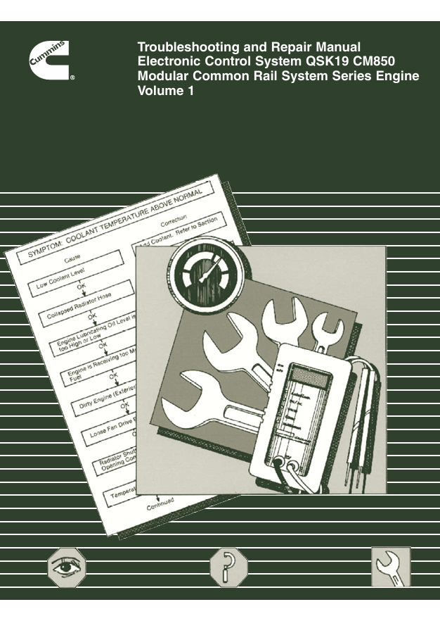 JOHN DEERE CUMMIN ENGINE QSK19 CM850, 4021493-VOL1 REPAIR MANUAL