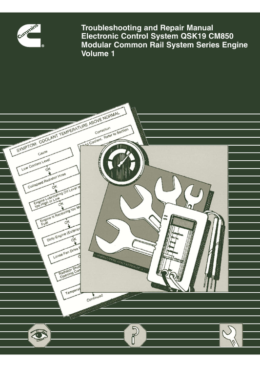 JOHN DEERE CUMMIN ENGINE QSK19 CM850, 4021493-VOL1 REPAIR MANUAL