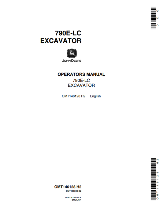 JOHN DEERE 790E-LC EXCAVATOR OPERATOR MANUAL OMT146128