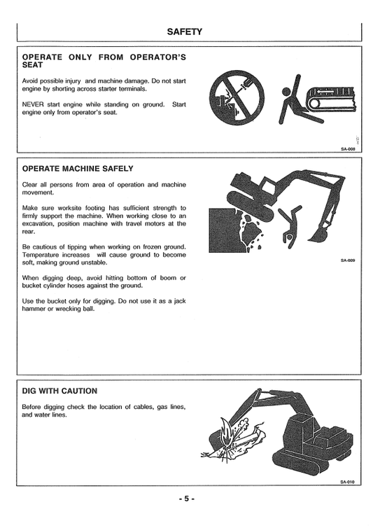 HITACHI EX200-2, EX200LC-2 EXCAVATOR OPERATOR MANUAL EM147121
