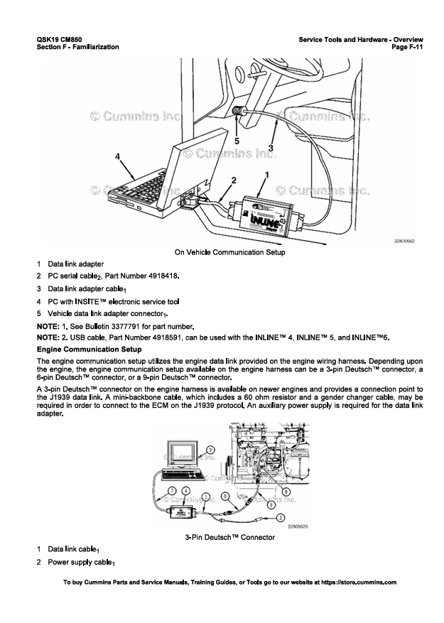JOHN DEERE CUMMIN ENGINE QSK19 CM850, 4021493-VOL1 REPAIR MANUAL