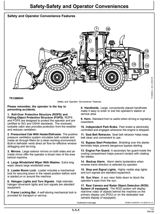 JOHN DEERE 644 X 4WD LOADER OPERATOR MANUAL OMT453609X019