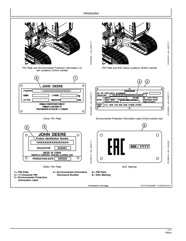 JOHN DEERE E130 AND E140LC EXCAVATOR OPERATOR MANUAL OMT350111X19