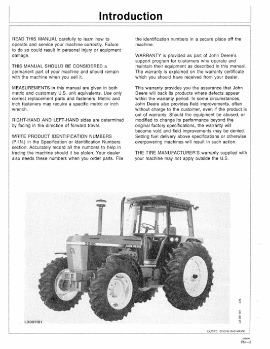 JOHN DEERE 3055, 3255 TRACTOR OPERATOR MANUAL OML64489
