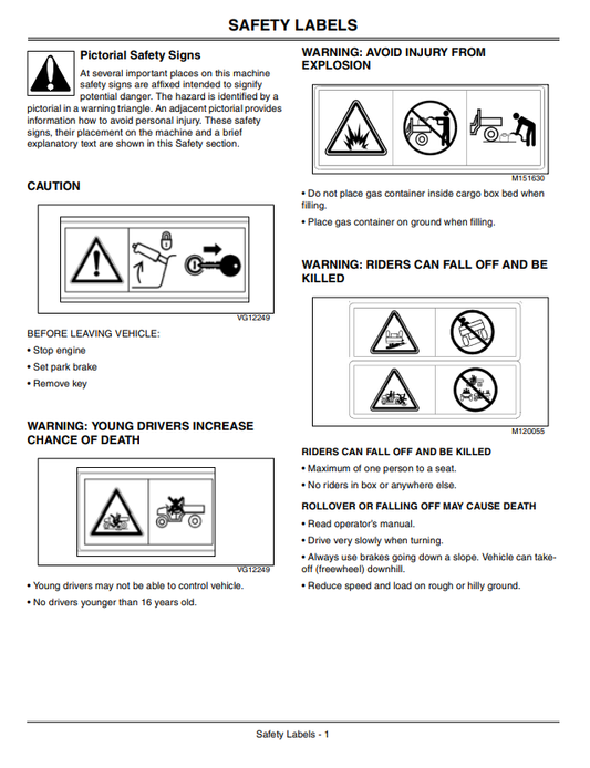 JOHN DEERE GATOR™ UTILITY VEHICLE XUV 4X4 DIESEL OPERATOR MANUAL OMM158860