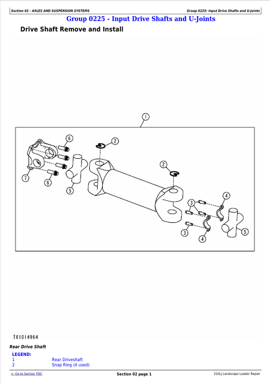 JOHN DEERE 210LJ LANDSCAPE LOADER REPAIR TECHNICAL MANUAL TM10731