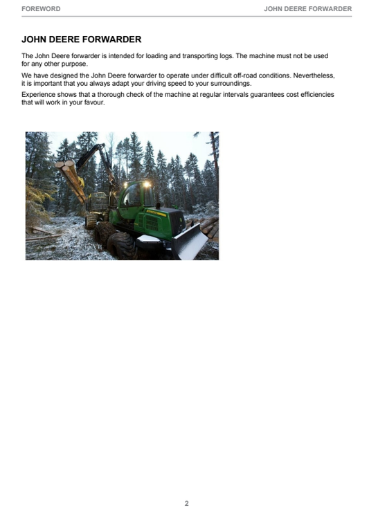 JOHN DEERE 1110E, 1210E, 1510E OPERATOR INSTRUCTION MANUAL F074183