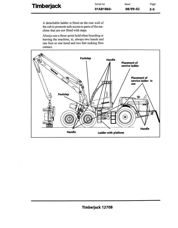 JOHN DEERE 1270B TIMBERJACK OPERATOR MANUAL F058403