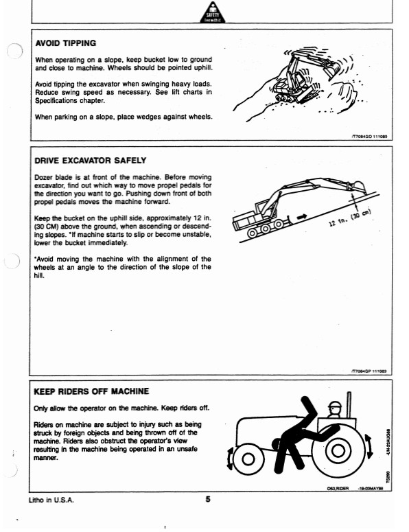 JOHN DEERE 690DR EXCAVATOR WITH ALL TERRAIN WHEELED UNDERCARRIAGE OPERATOR MANUAL OMT124550