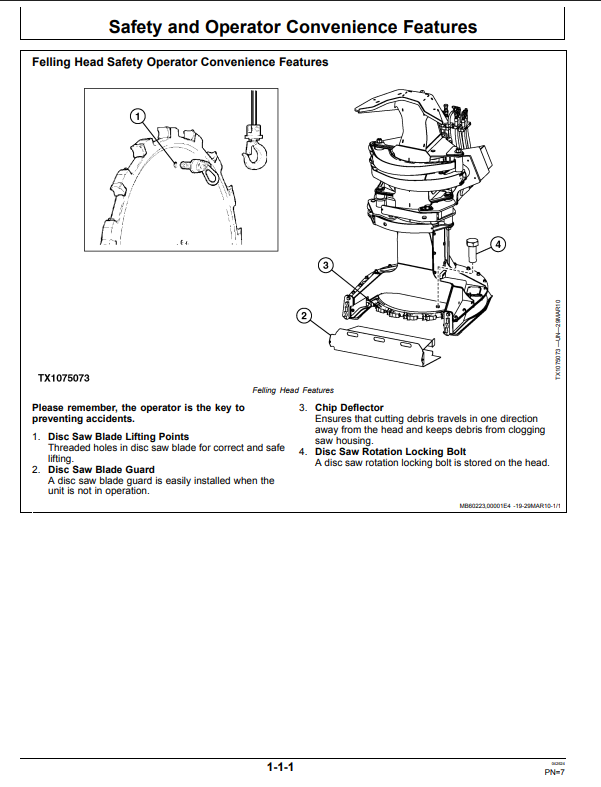 JOHN DEERE FR21B FELLING HEAD OPERATOR MANUAL OMT260115