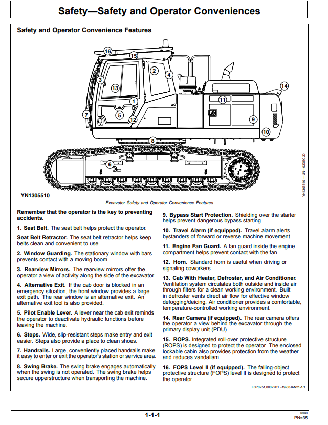 JOHN DEERE E300LC EXCAVATOR OPERATOR MANUAL OMT400978X019