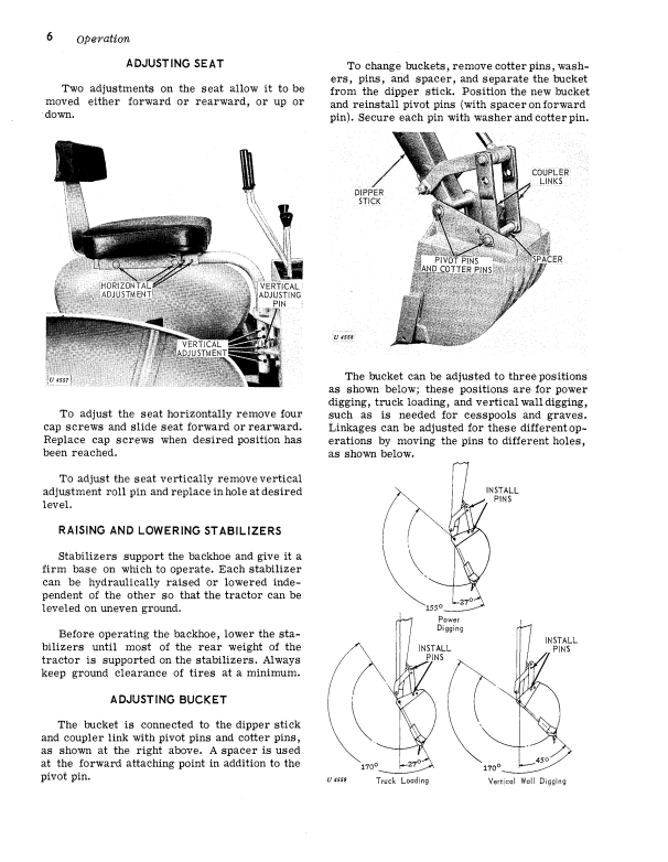 JOHN DEERE 92 BACKHOE AS USED WITH JD300 AND JD400 LOADER OPERATOR MANUAL OMU41510