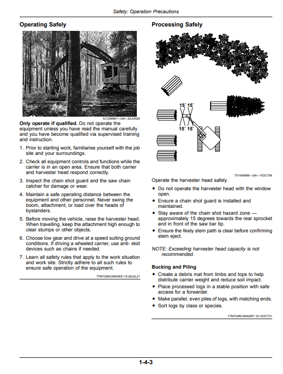 WARATAH HTH616C SIII HARVESTER HEAD OPERATOR MANUAL WA135210