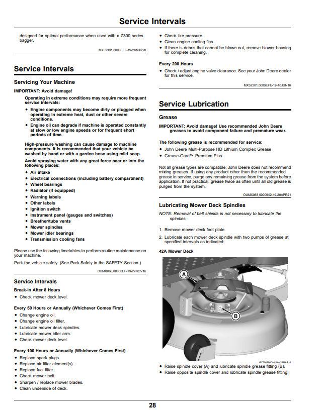 JOHN DEERE Z335E, Z335M, Z345M, Z345R, Z355E, Z355R, Z375R, Z300 SERIES ZTRAK™ OPERATOR MANUAL OMGX26531