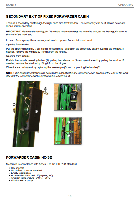 JOHN DEERE 1510G TIER 3 FIXED CABIN, GEN II CTL FORWARDER OPERATOR INSTRUCTION MANUAL F723312