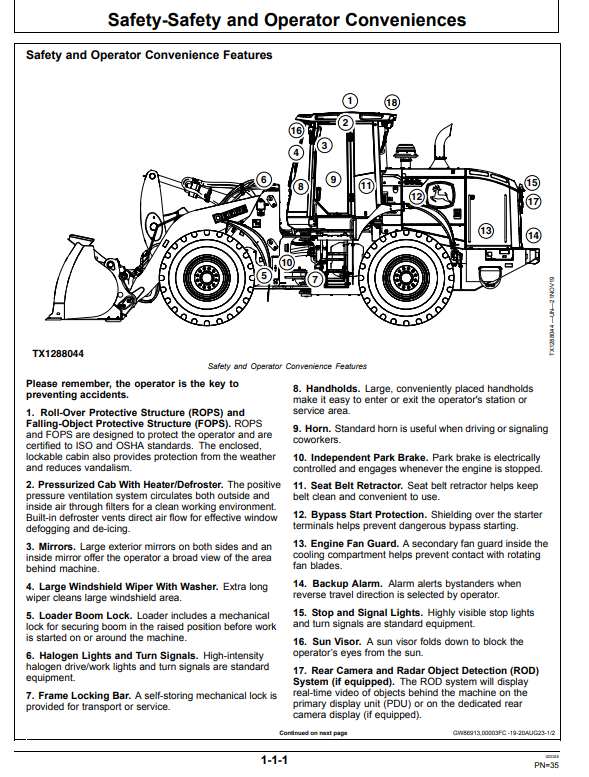 JOHN DEERE 644 P-TIER, GEN-A 4WD LOADER OPERATOR MANUAL OMT453608X019