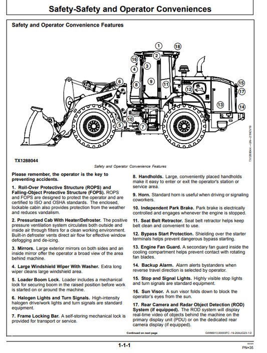 JOHN DEERE 644 P-TIER, GEN-A 4WD LOADER OPERATOR MANUAL OMT453608X019