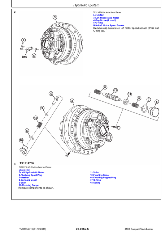 JOHN DEERE 317G COMPACT TRACK LOADER REPAIR MANUAL TM13854X19