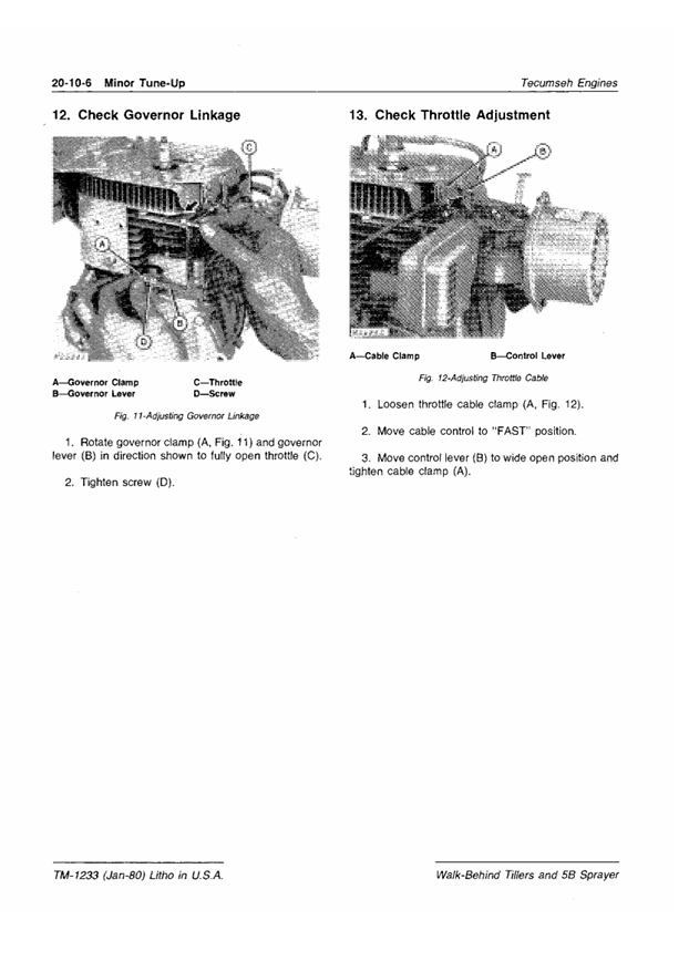 JOHN DEERE WALK-BEHIND TILLER AND 5B SPRAYER TECHNICAL MANUAL TM1233