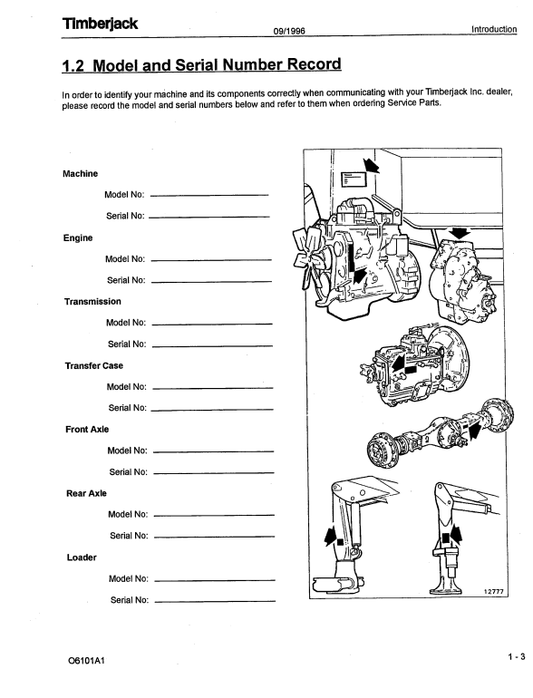 JOHN DEERE TIMBERJACK 610 FORWARDER OPERATOR MANUAL F282852