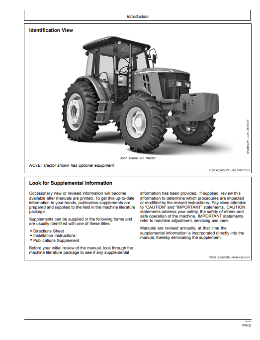 JOHN DEERE JD954, JD1104, JD1204-A, JD1354-A, AND JD1404-A TRACTOR 0PERATOR MANUAL OMSU51537