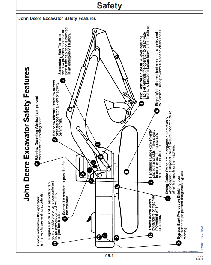 JOHN DEERE 750 EXCAVATOR OPERATOR MANUAL OMT185897
