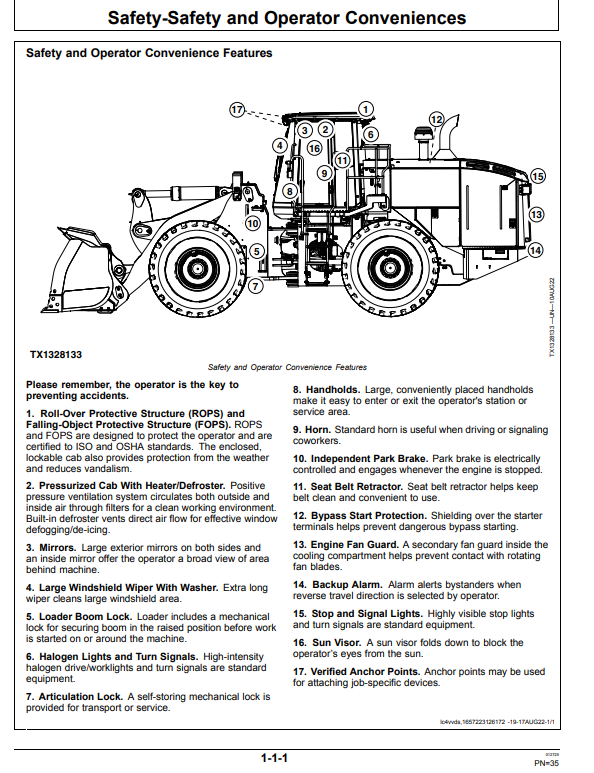 JOHN DEERE 824 P-TIER, GEN-A 4WD LOADER OPERATOR MANUAL OMT461921X019